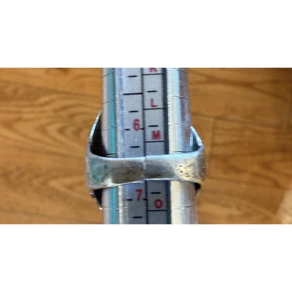 Vintage Sterling Silver Ring Size 6.5 Turquoise Onyx Southwestern Style READ - Picture 7 of 7
